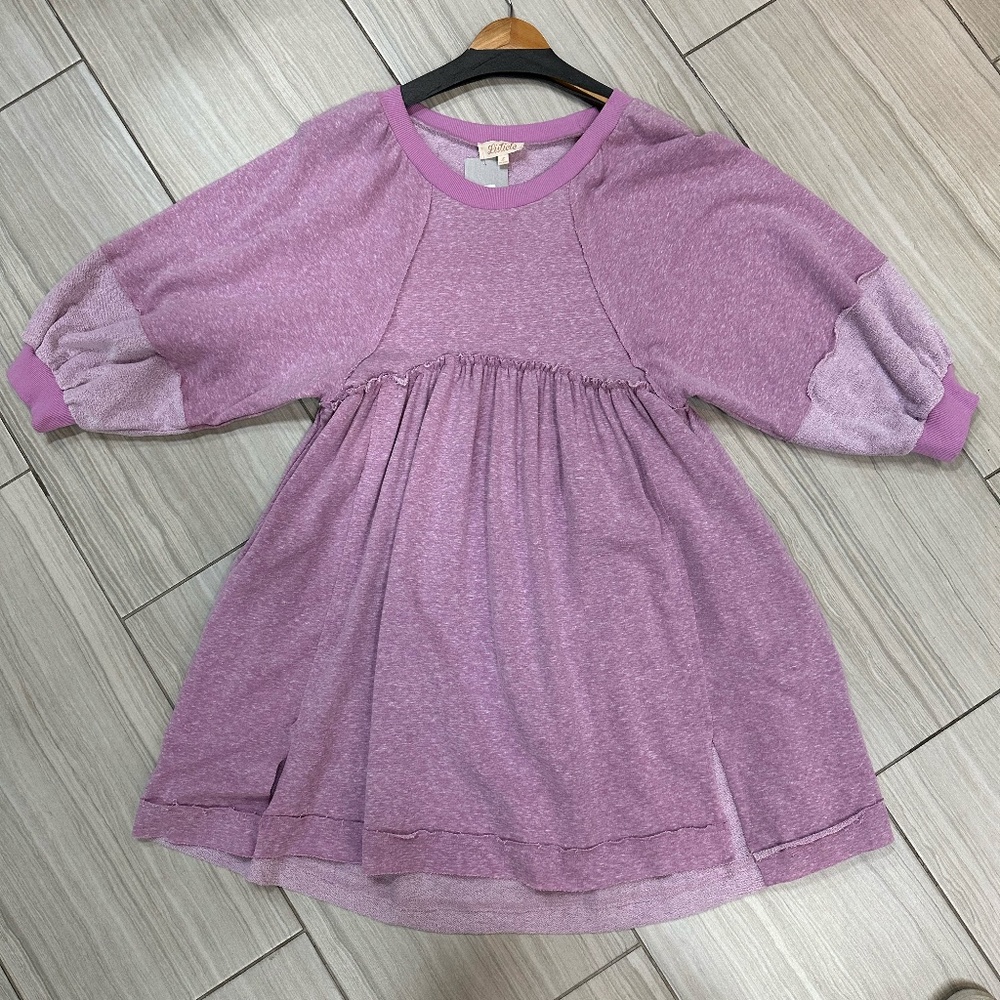 Light Weight French Terry Baby Doll Hi Low Dress Multiple Sizes - Picture 3 of 6